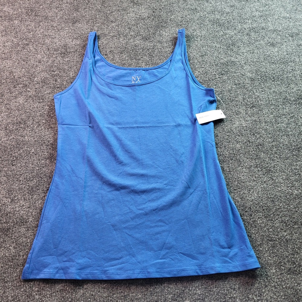 NY & Company Blue‎ Tank Top Women's Medium Basic Essential Layering